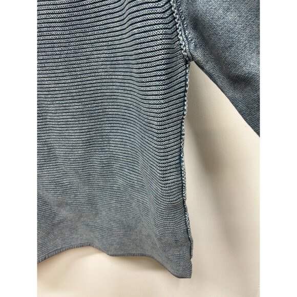 Carbon2Cobalt waterman Blue Button Henley knit textured Sweater sunwashed L - Picture 2 of 9
